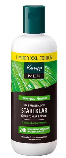 XXL KNEIPP Startklar, 3w1 żel szampon, trawa cytrynowa, guarana 400ml.png