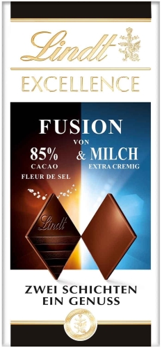 Czekolada LINDT Excellence Fusion 85% gorzka z solą i mleczna 100 g.jpg