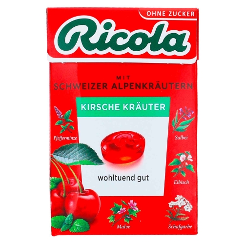 .jpgRICOLA cukierki ziołowe  bez cukru Cherry Herbs Sugar-Free 50g