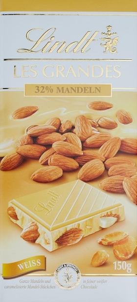 LINDT Les Grandes 150g biała z migdałami.jpg
